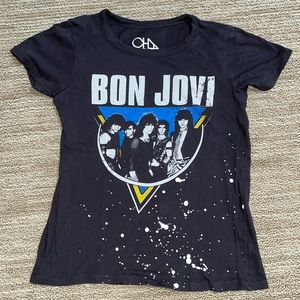 Brand New without Tag size small Chaser Bon Jovi splatter paint shirt
